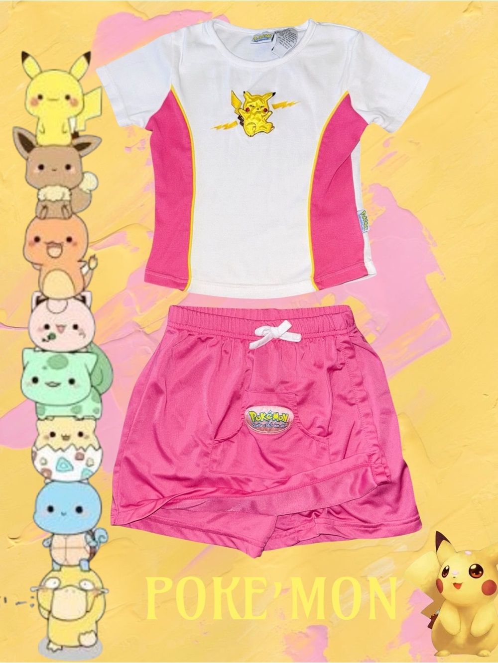 🌼Pokemon Pikachu Matching Skort Set